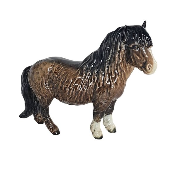 Beswick Shetland Pony Woolly Mare Porcelain Figurine #1033